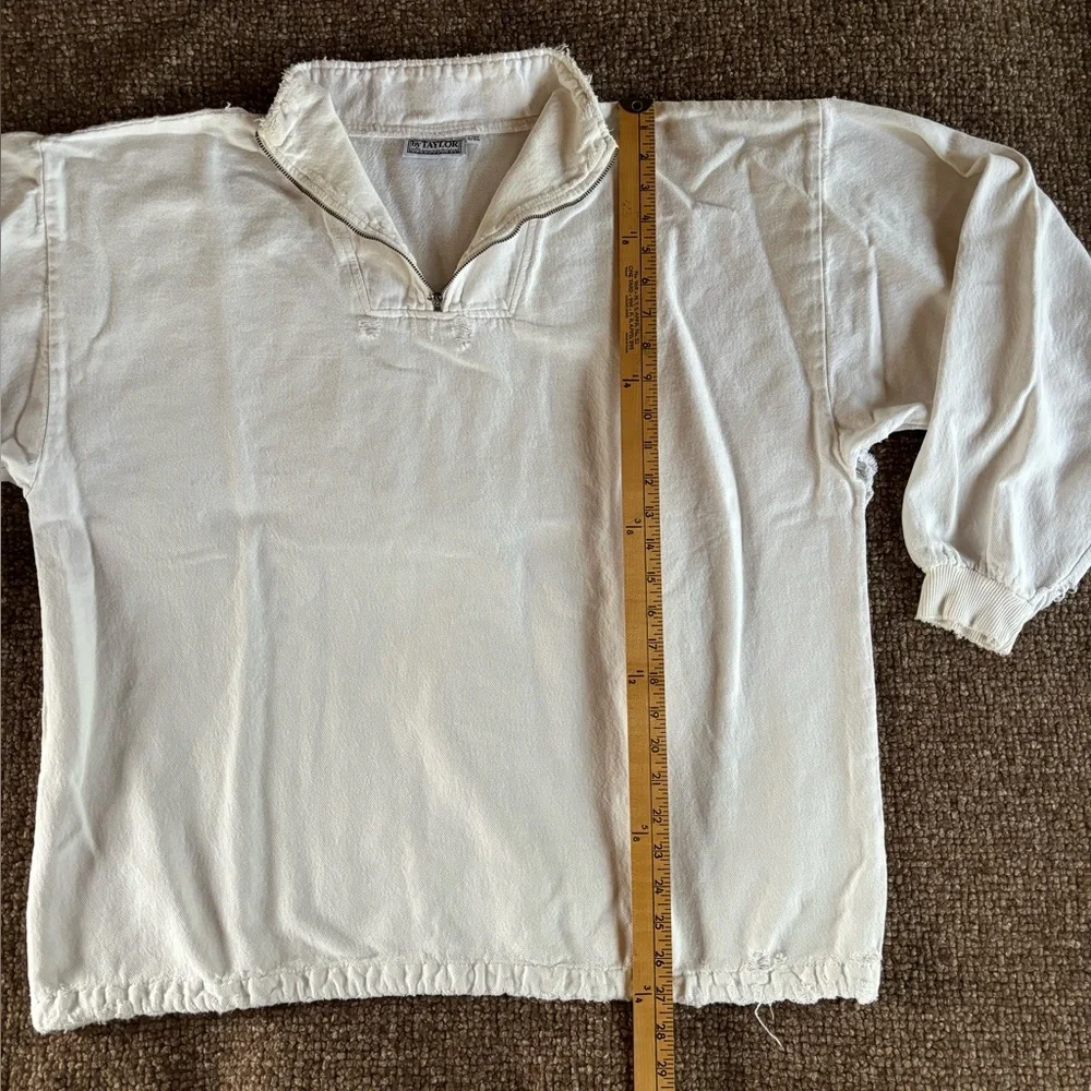 Vintage Distressed Cotton 1/4 Zip Pullover - Picture 14 of 14